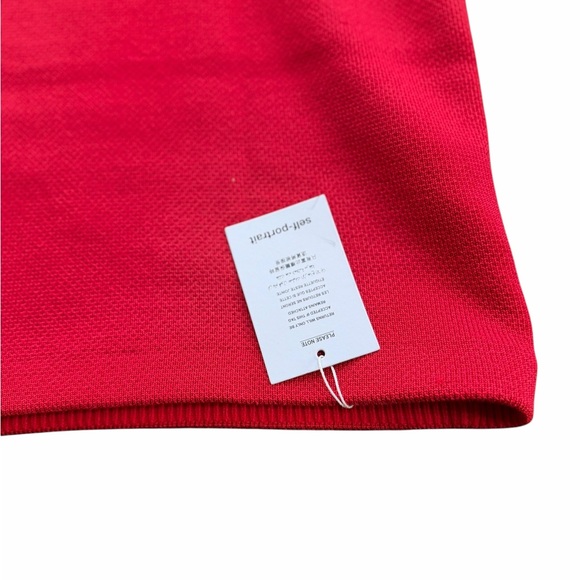 Self-Portrait Knit Red Skirt with Button Details - Picture 5 of 5